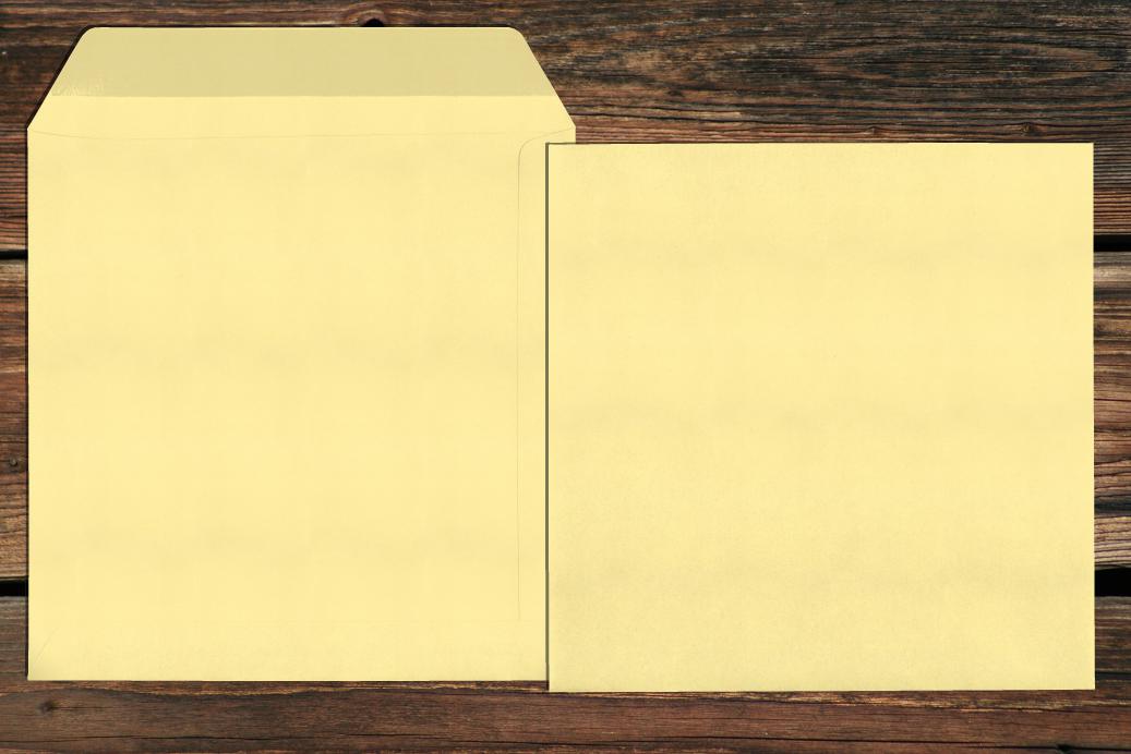 Versandtaschen 220x220 mm Nassklebend Zartgelb 120 g/qm